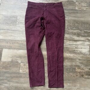 Holderness & Bourne Baxter Burgundy Corduroy Tailored‎ Chino Pants Size 38x34